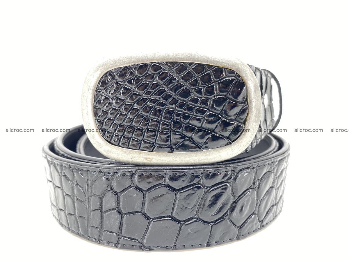 Handcrafted Crocodile leather belt 798 Foto 11