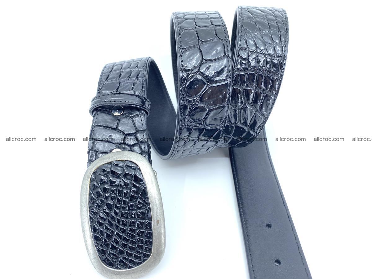 Handcrafted Crocodile leather belt 798 Foto 2