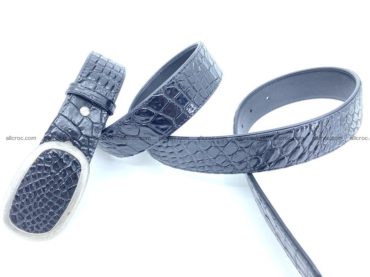 Handcrafted Crocodile leather belt 798 Foto 3
