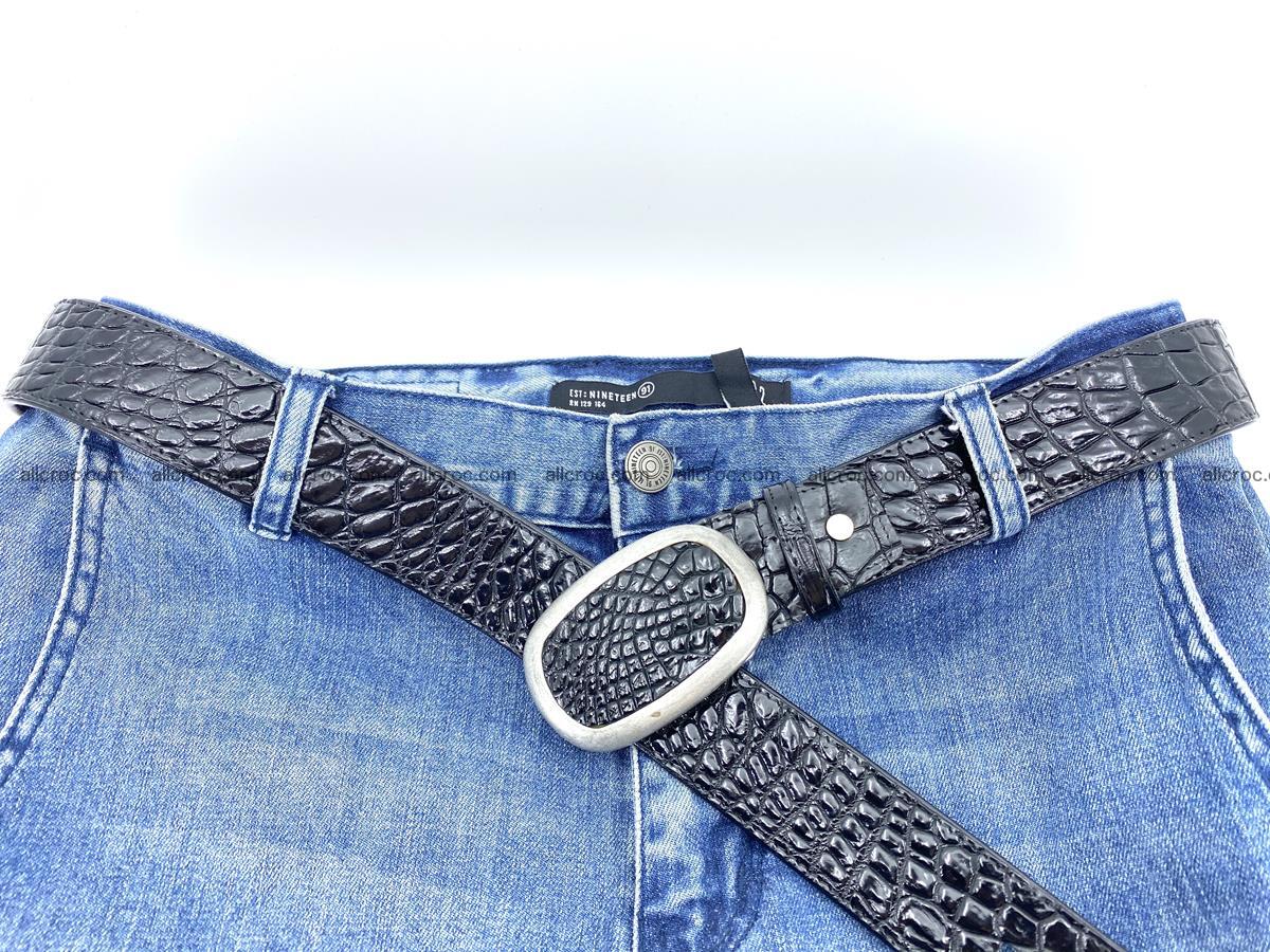 Handcrafted Crocodile leather belt 798 Foto 5