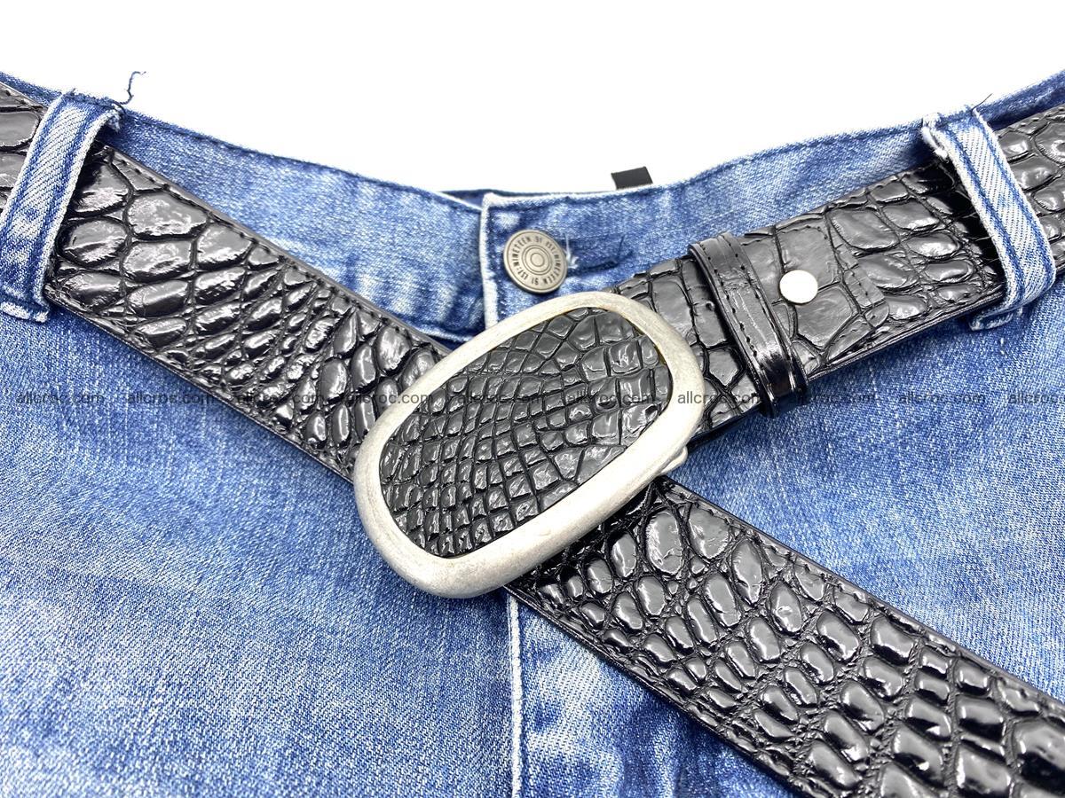 Handcrafted Crocodile leather belt 798 Foto 6