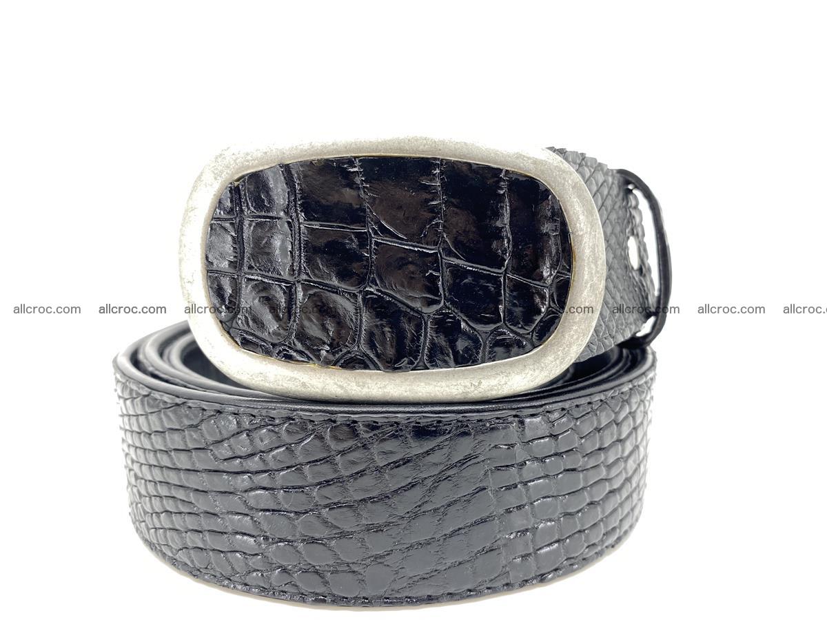 Handcrafted Crocodile leather belt 799 Foto 11