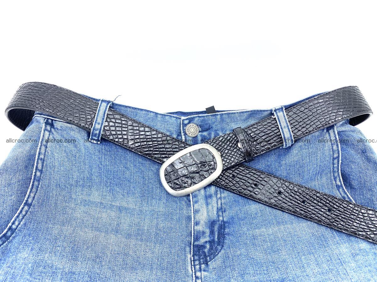 Handcrafted Crocodile leather belt 799 Foto 6