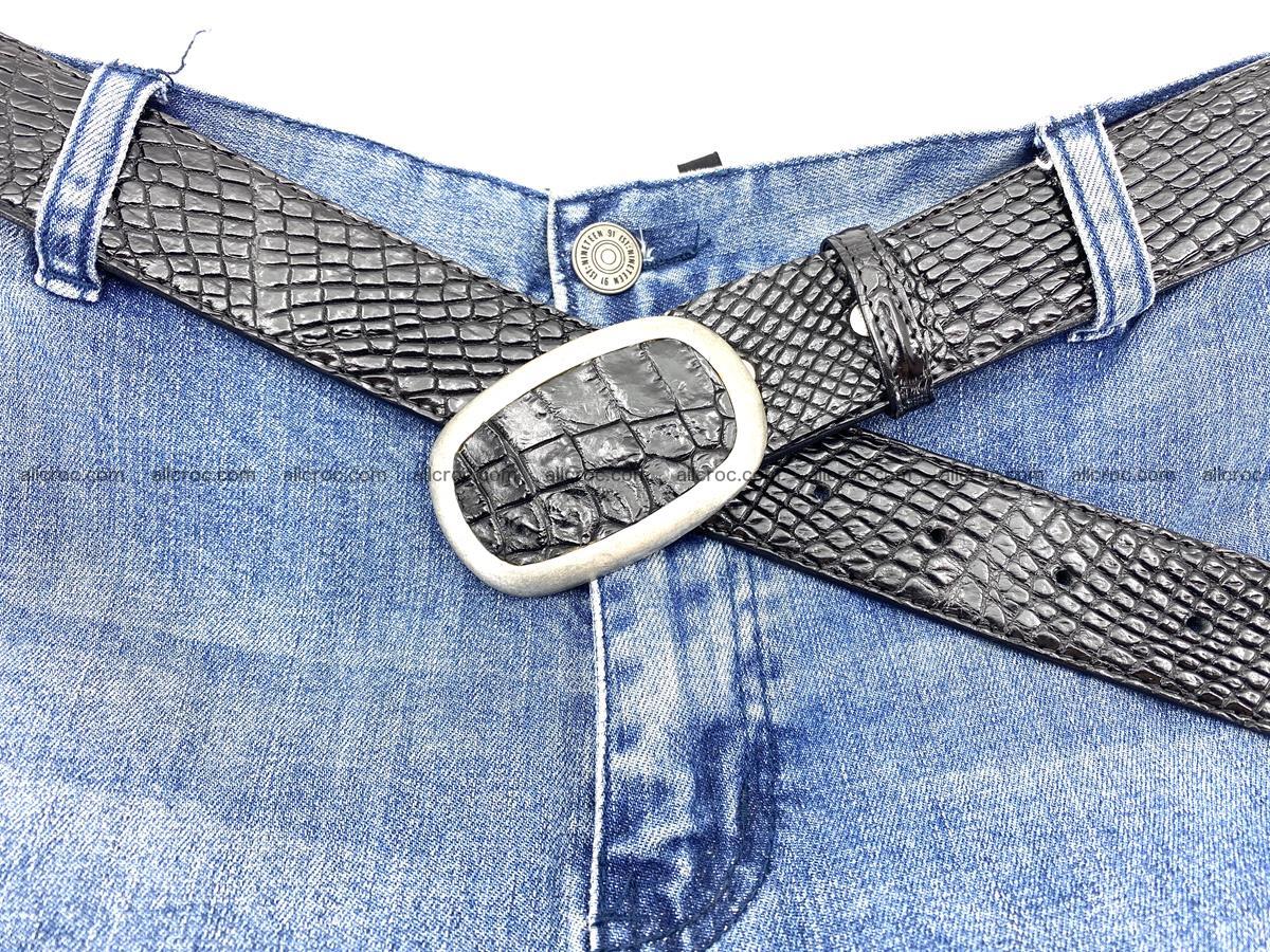 Handcrafted Crocodile leather belt 799 Foto 5