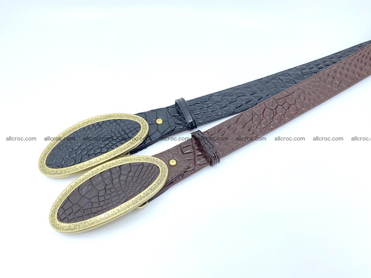 Handcrafted Crocodile leather belt 803 Foto 8