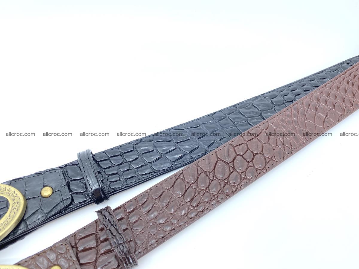 Handcrafted Crocodile leather belt 803 Foto 9