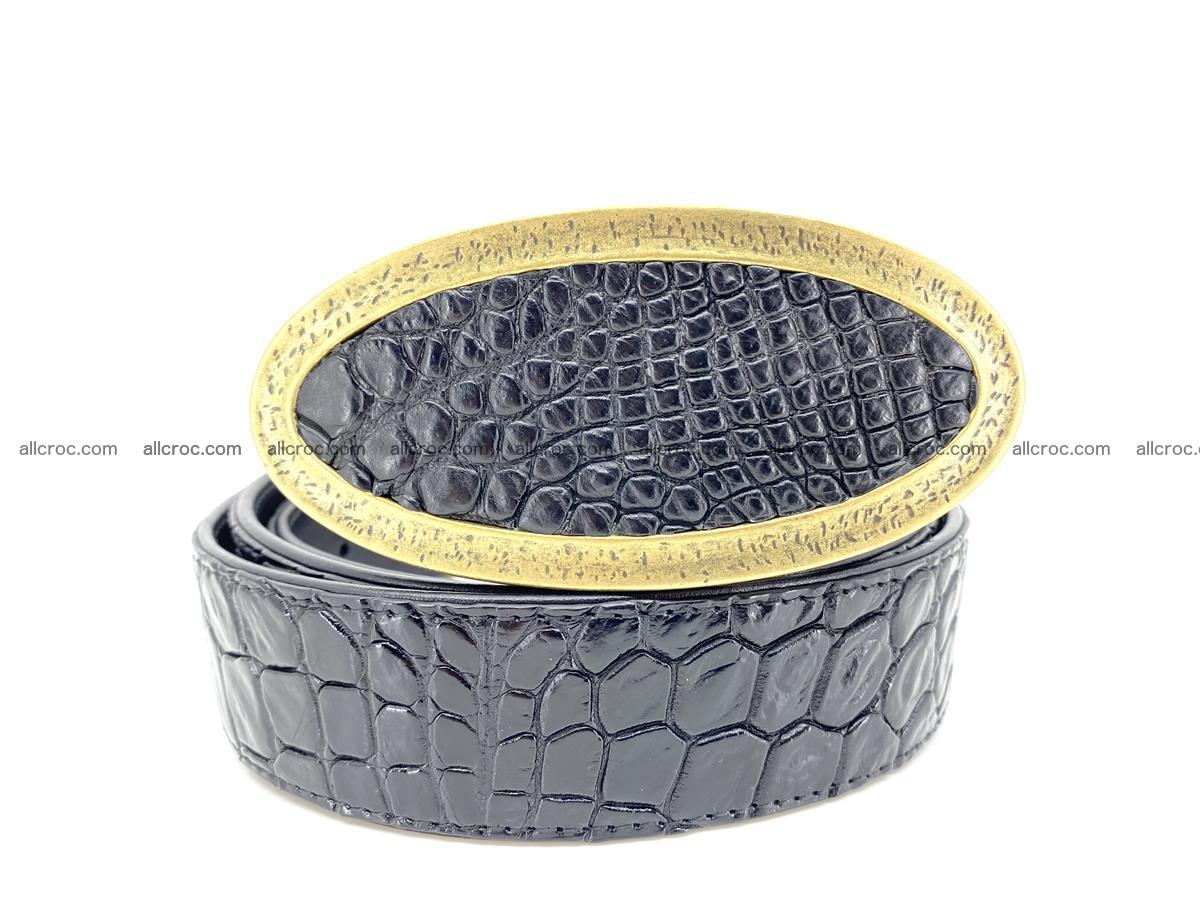 Handcrafted Crocodile leather belt 803 Foto 10