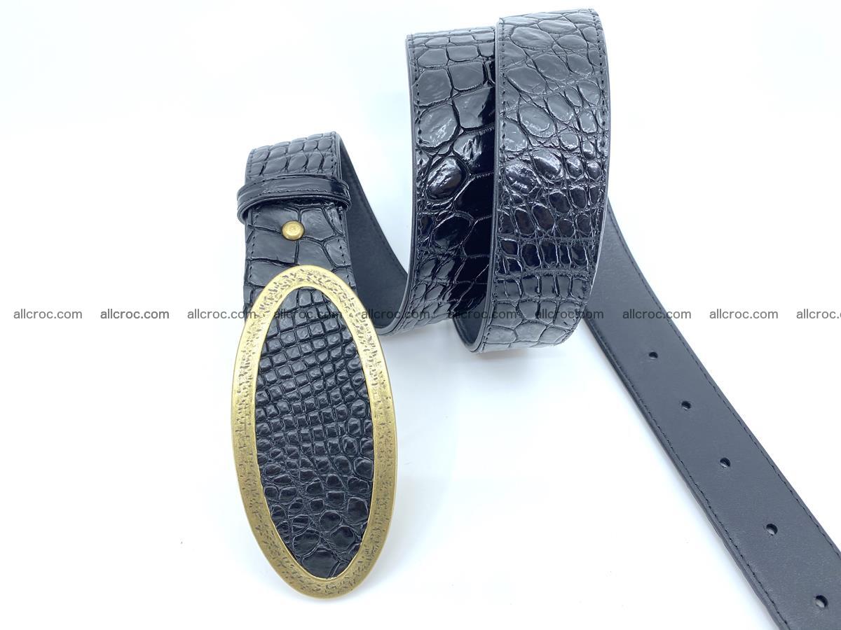Handcrafted Crocodile leather belt 803 Foto 2