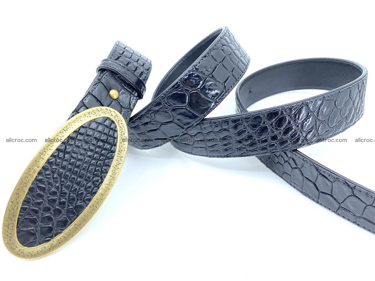 Handcrafted Crocodile leather belt 803 Foto 3