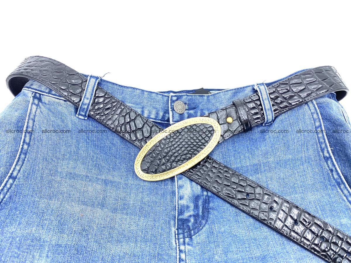 Handcrafted Crocodile leather belt 803 Foto 5
