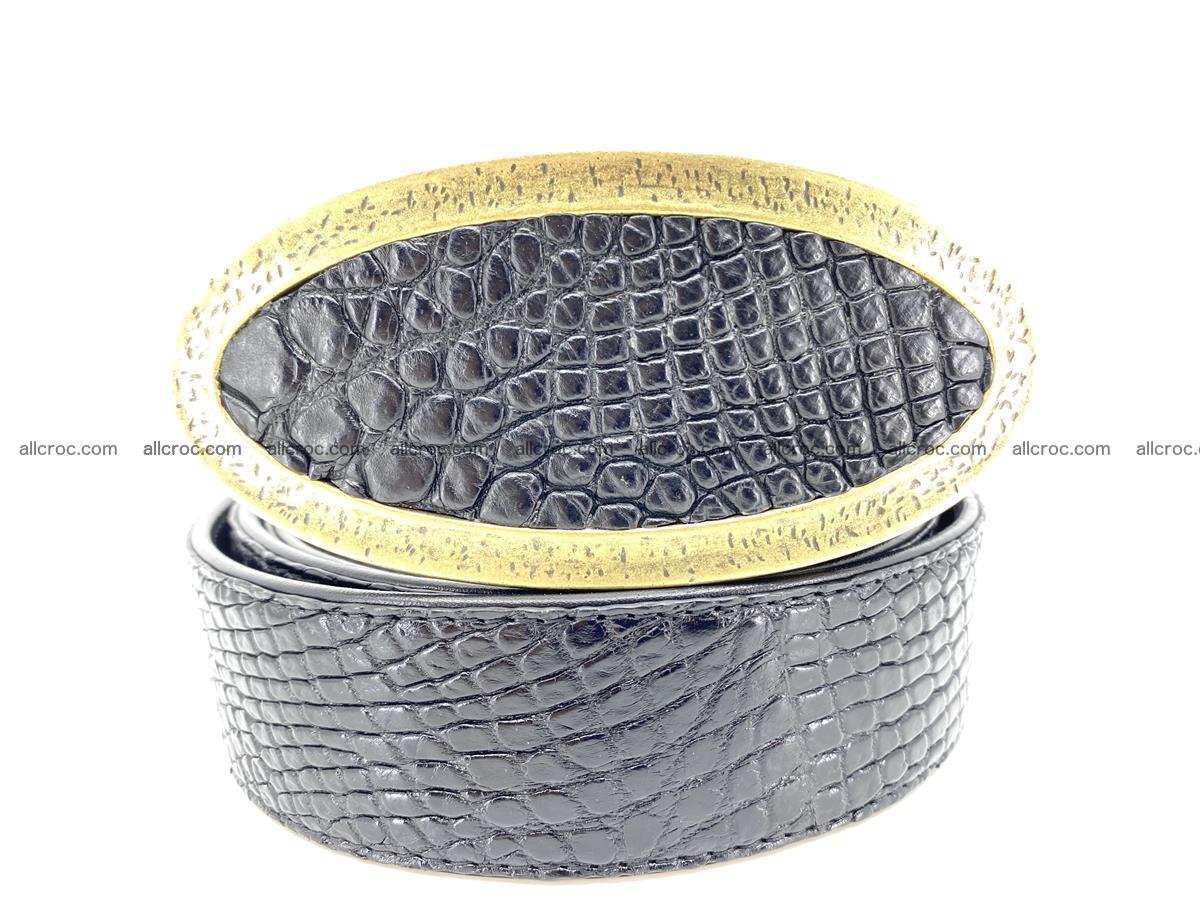 Handcrafted Crocodile leather belt 805 Foto 10