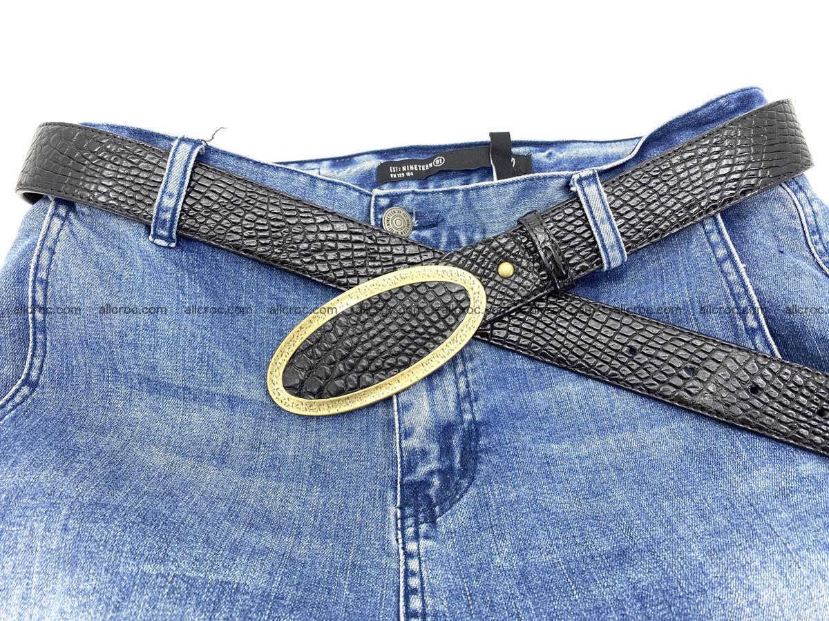 Handcrafted Crocodile leather belt 805 Foto 5