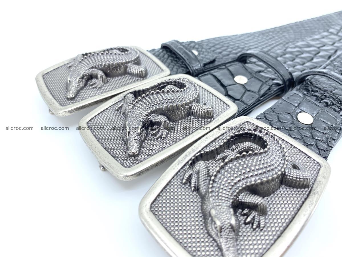 Handcrafted Crocodile leather belt 811 Foto 7