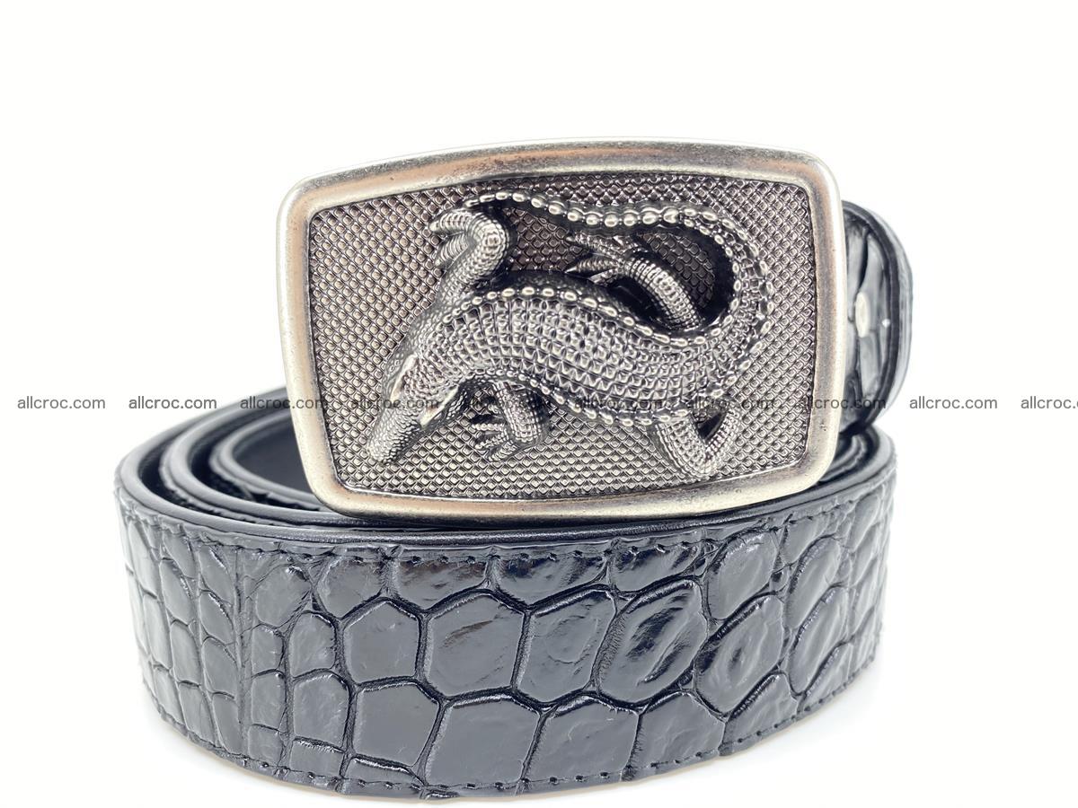 Handcrafted Crocodile leather belt 811 Foto 11