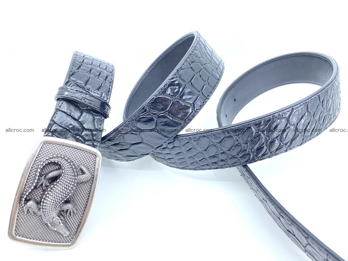 Handcrafted Crocodile leather belt 811 Foto 3