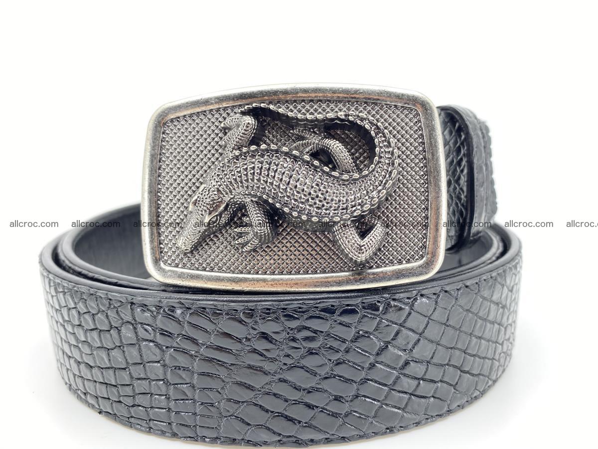 Handcrafted Crocodile leather belt 813 Foto 11