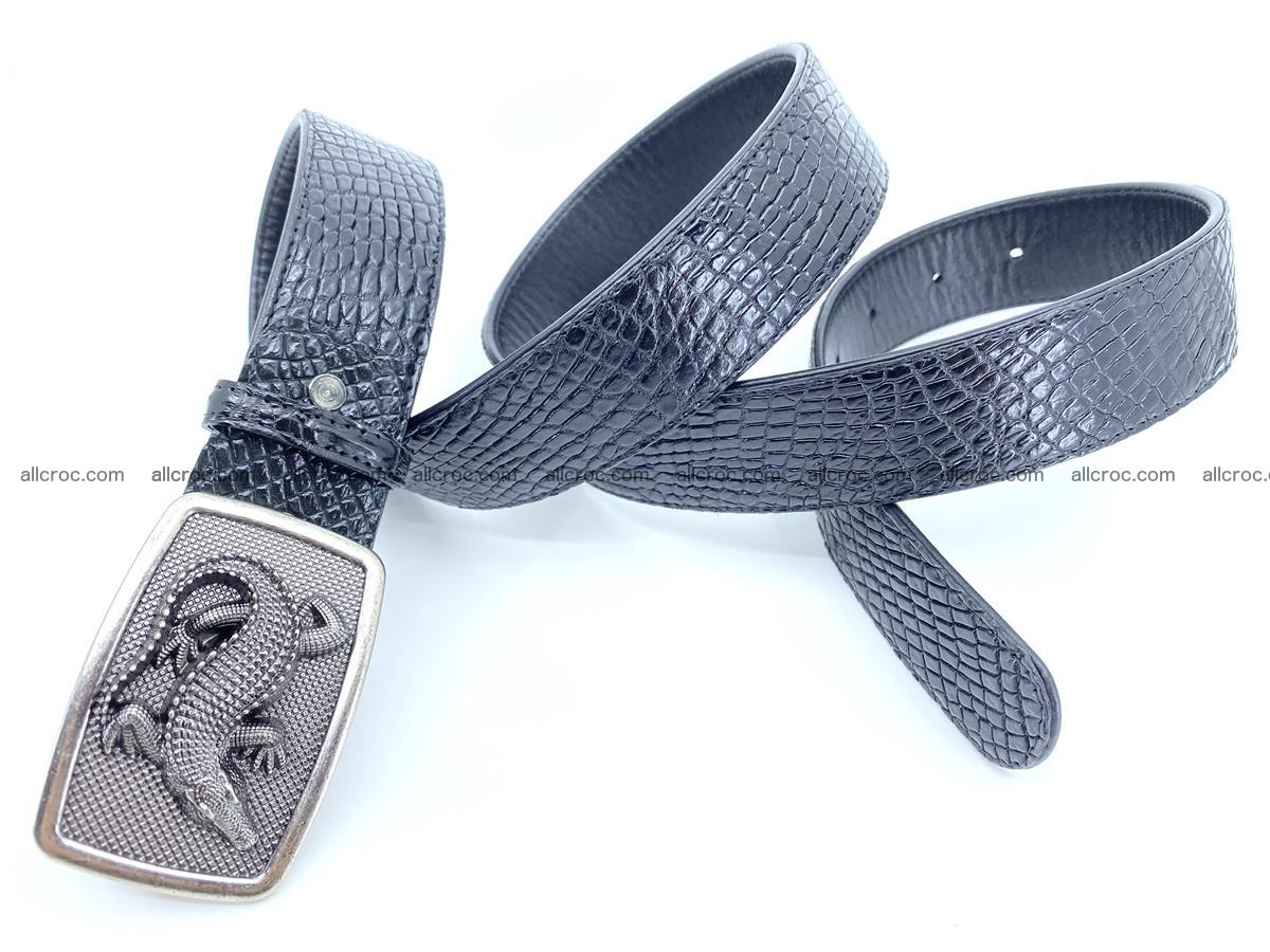 Handcrafted Crocodile leather belt 813 Foto 3