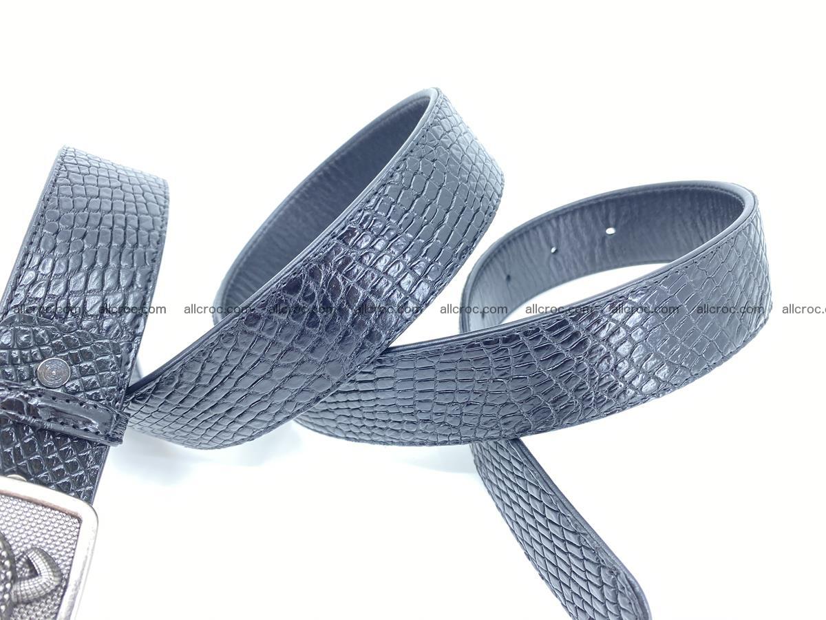 Handcrafted Crocodile leather belt 813 Foto 4