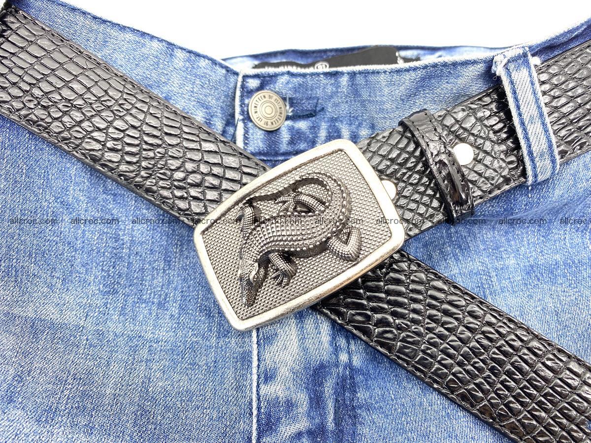 Handcrafted Crocodile leather belt 813 Foto 6