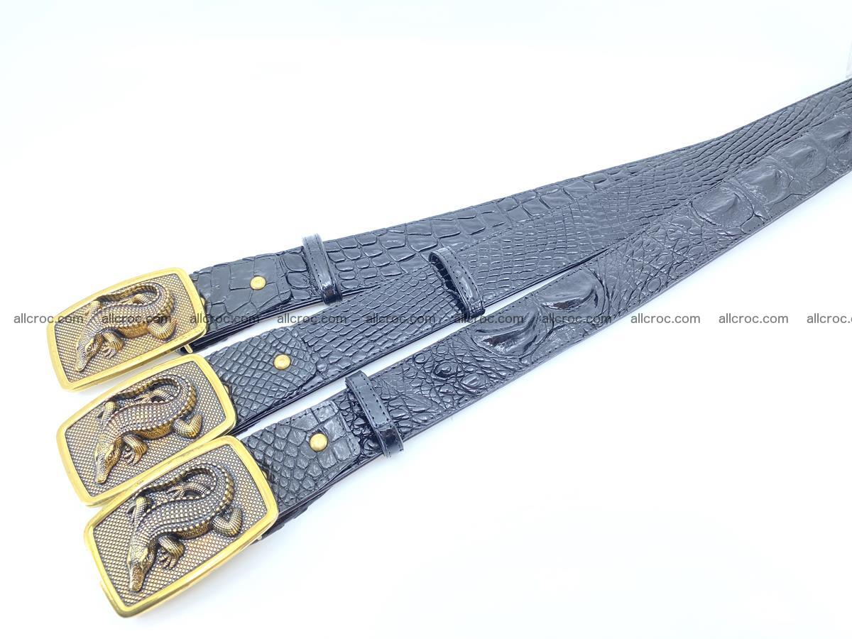 Handcrafted Crocodile leather belt 817 Foto 8