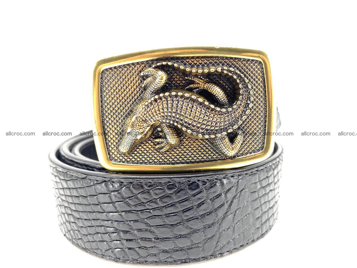 Handcrafted Crocodile leather belt 817 Foto 10