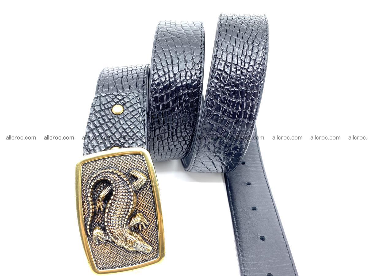 Handcrafted Crocodile leather belt 817 Foto 2