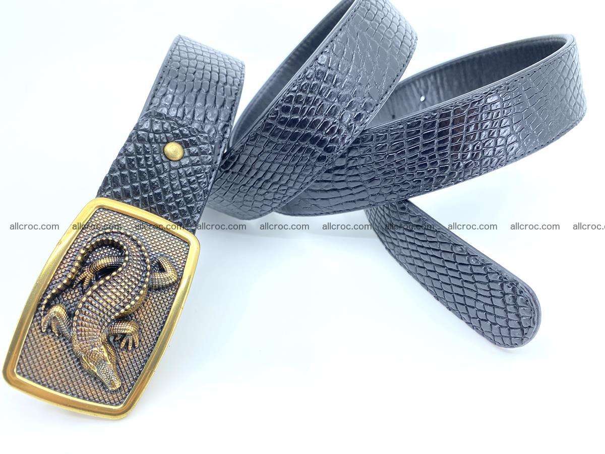 Handcrafted Crocodile leather belt 817 Foto 3