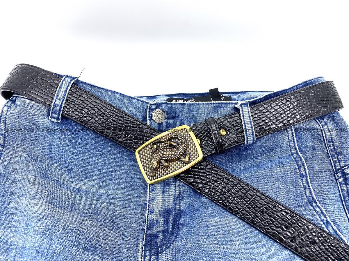Handcrafted Crocodile leather belt 817 Foto 5