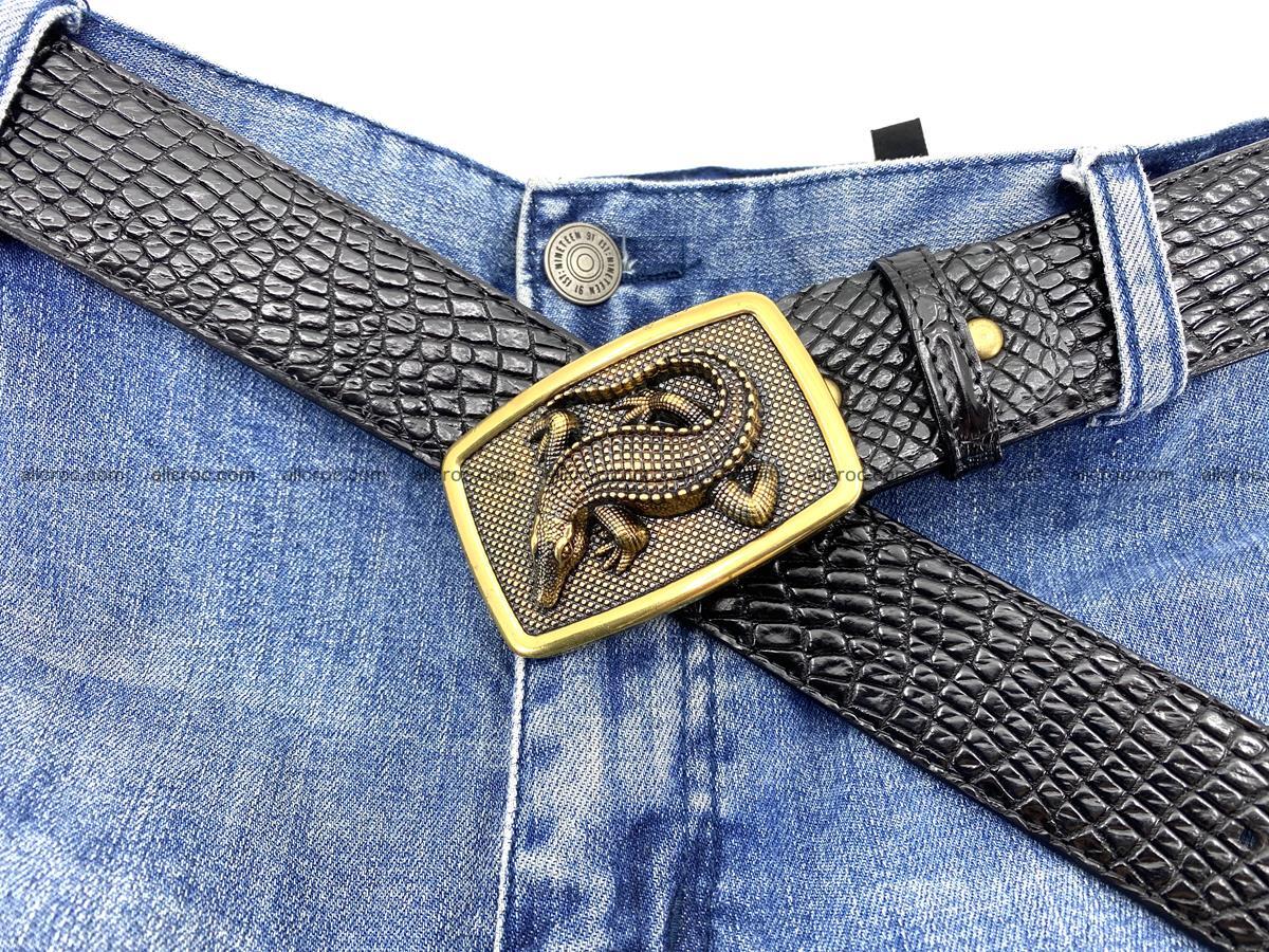 Handcrafted Crocodile leather belt 817 Foto 6