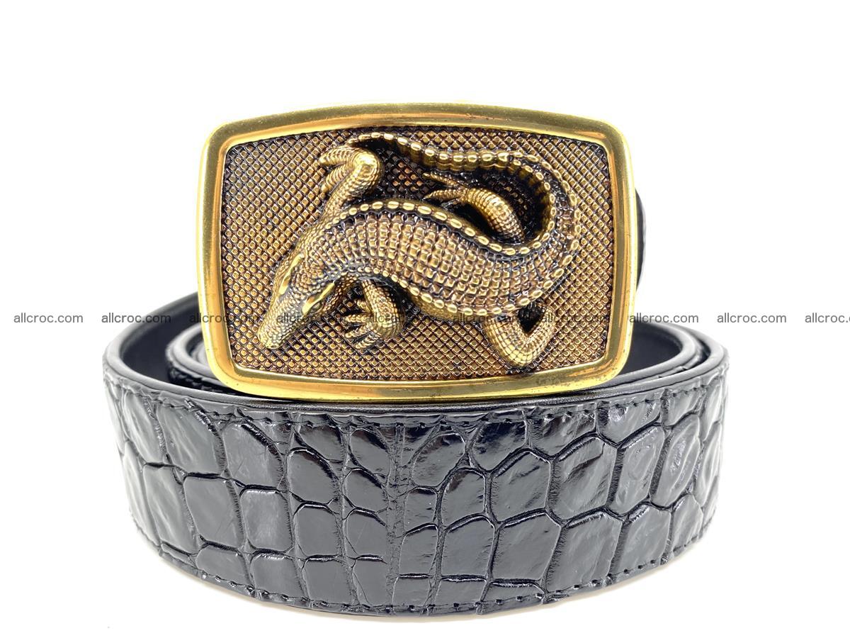 Handcrafted Crocodile leather belt 815 Foto 9