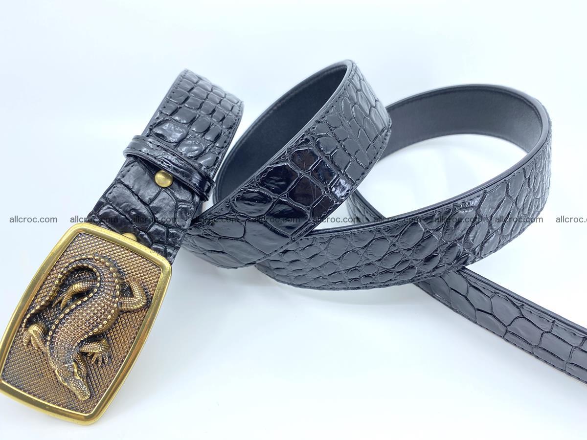Handcrafted Crocodile leather belt 815 Foto 3