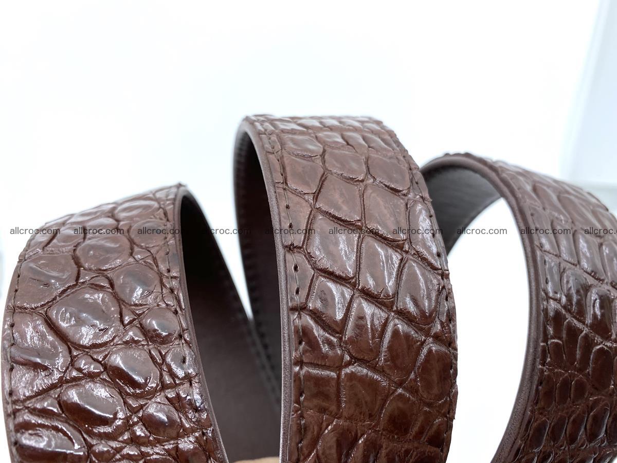 Handcrafted Crocodile leather belt 757 Foto 11