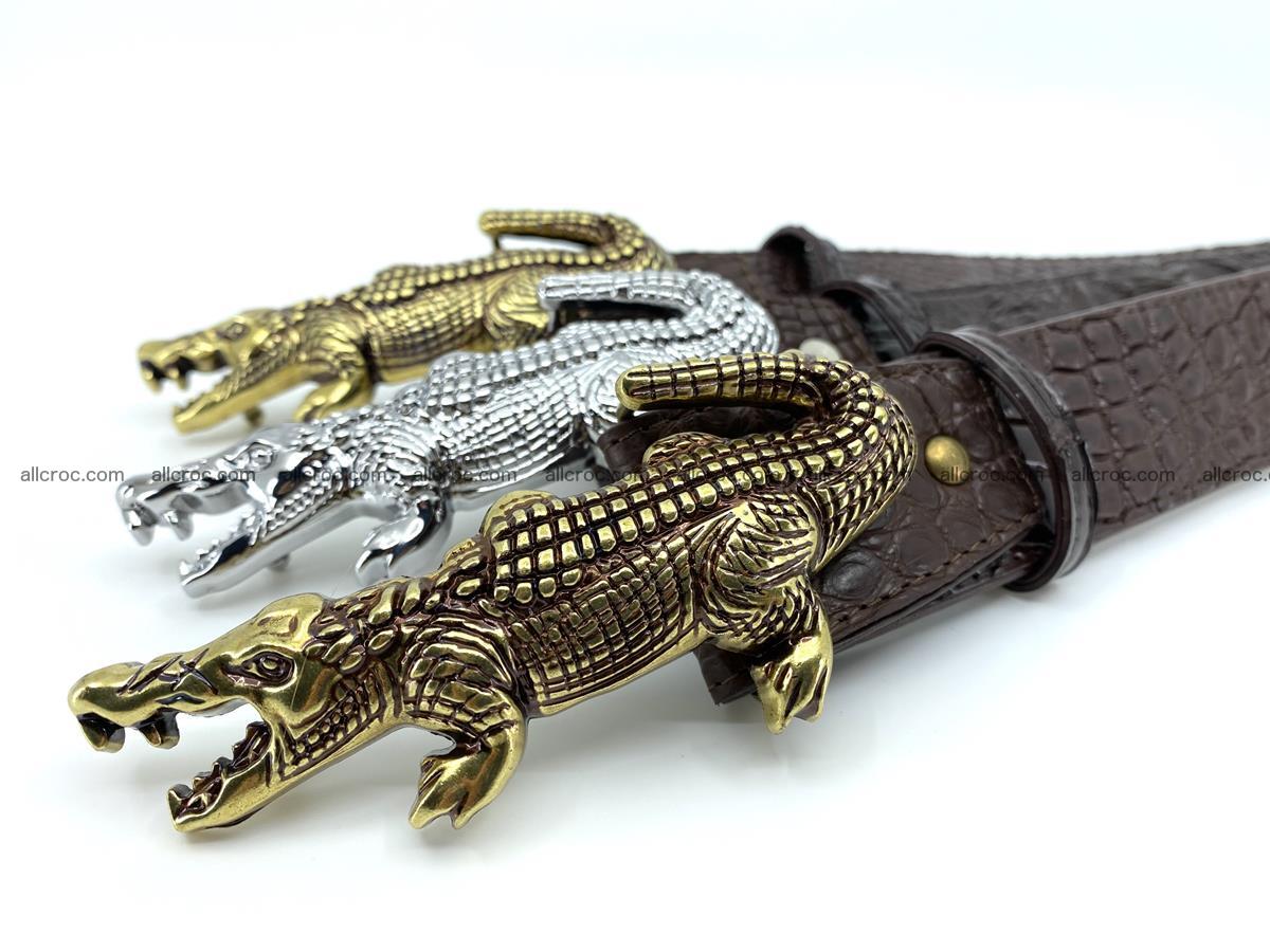 Handcrafted Crocodile leather belt 757 Foto 15