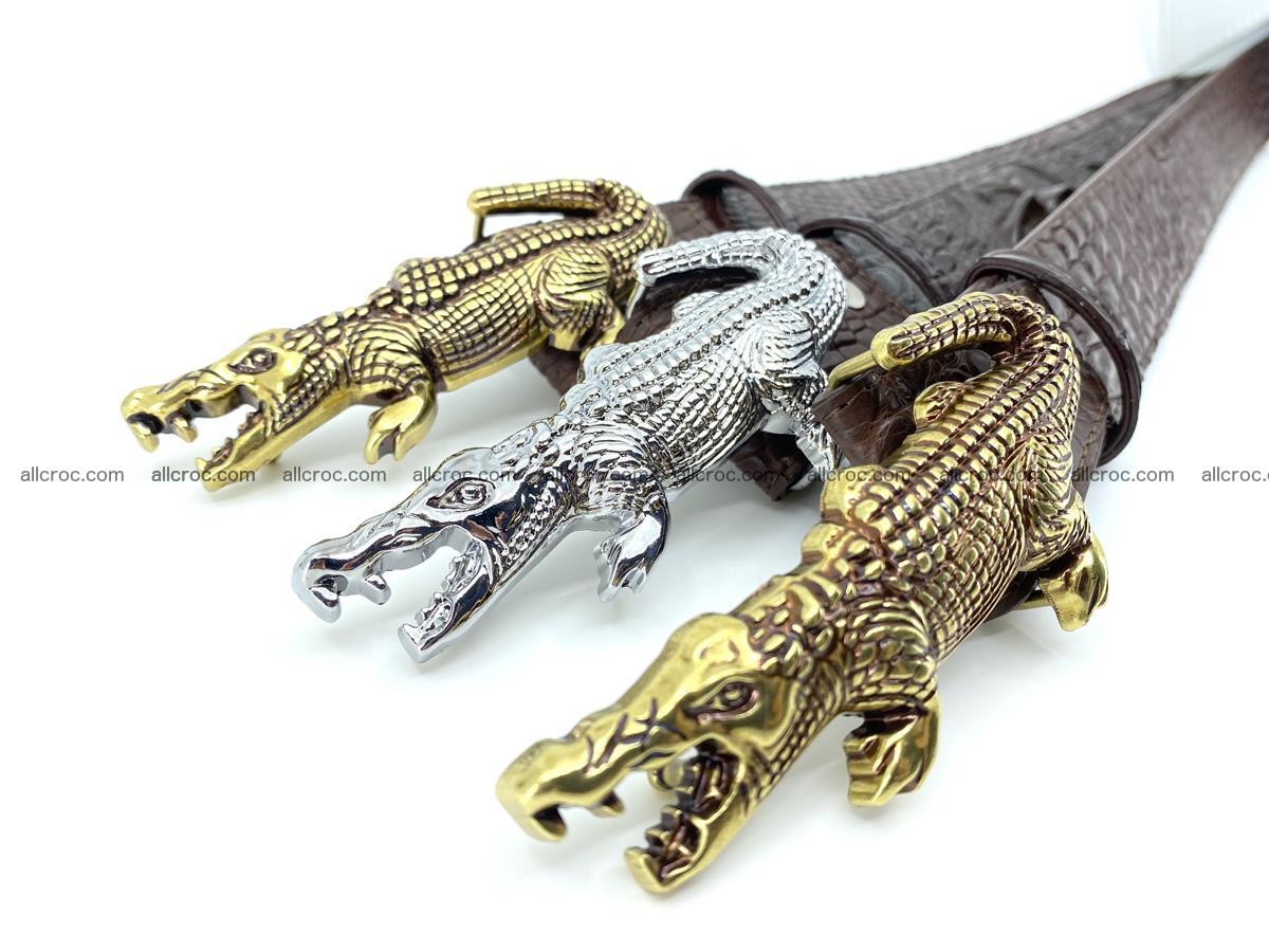 Handcrafted Crocodile leather belt 757 Foto 16