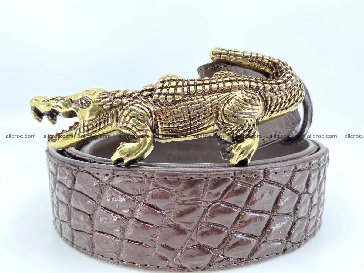 Handcrafted Crocodile leather belt 757 Foto 0