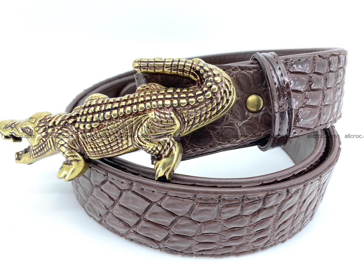 Handcrafted Crocodile leather belt 757 Foto 1