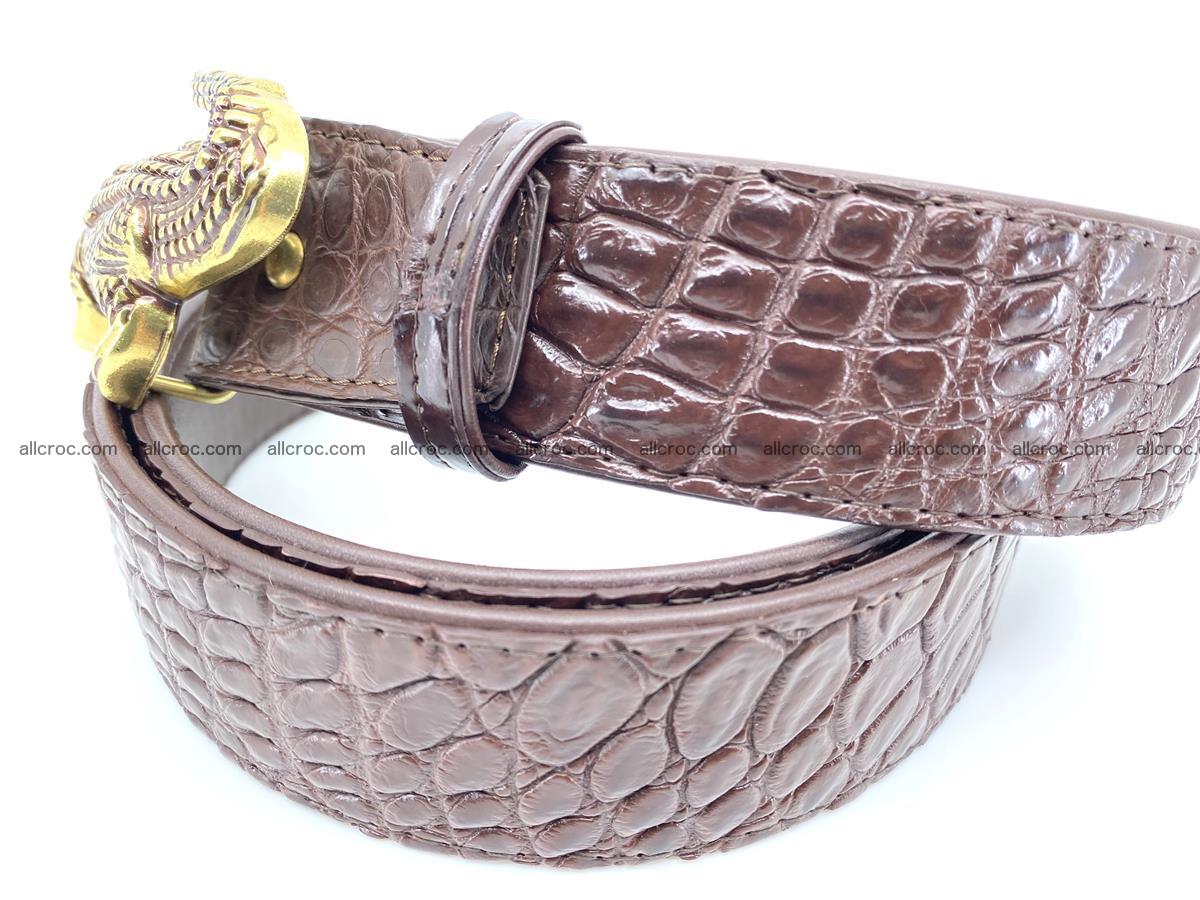 Handcrafted Crocodile leather belt 757 Foto 2