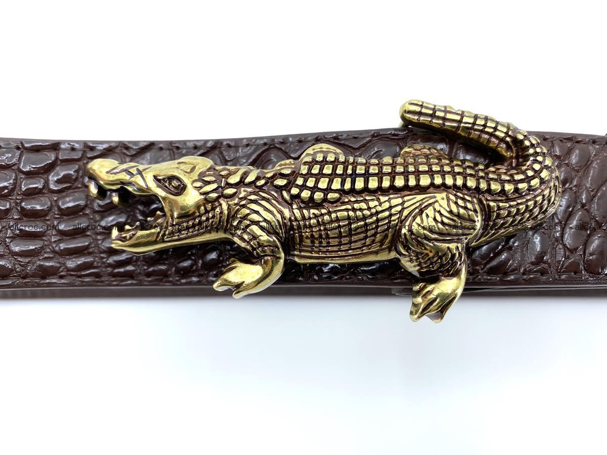 Handcrafted Crocodile leather belt 757 Foto 4