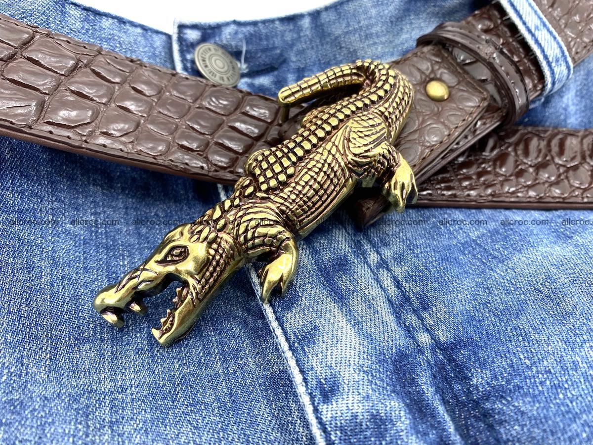 Handcrafted Crocodile leather belt 757 Foto 7
