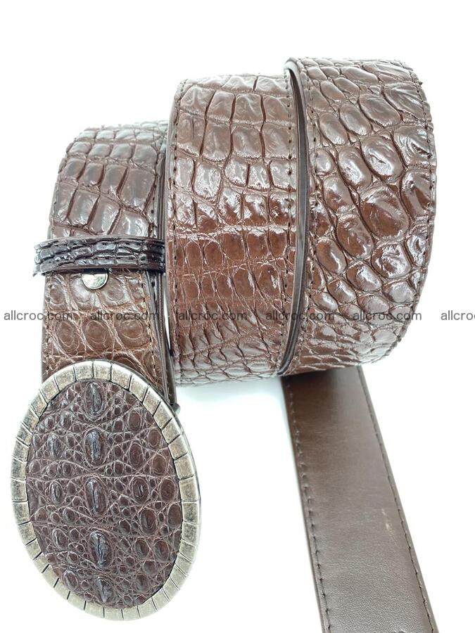 Handcrafted Crocodile leather belt 772 Foto 3
