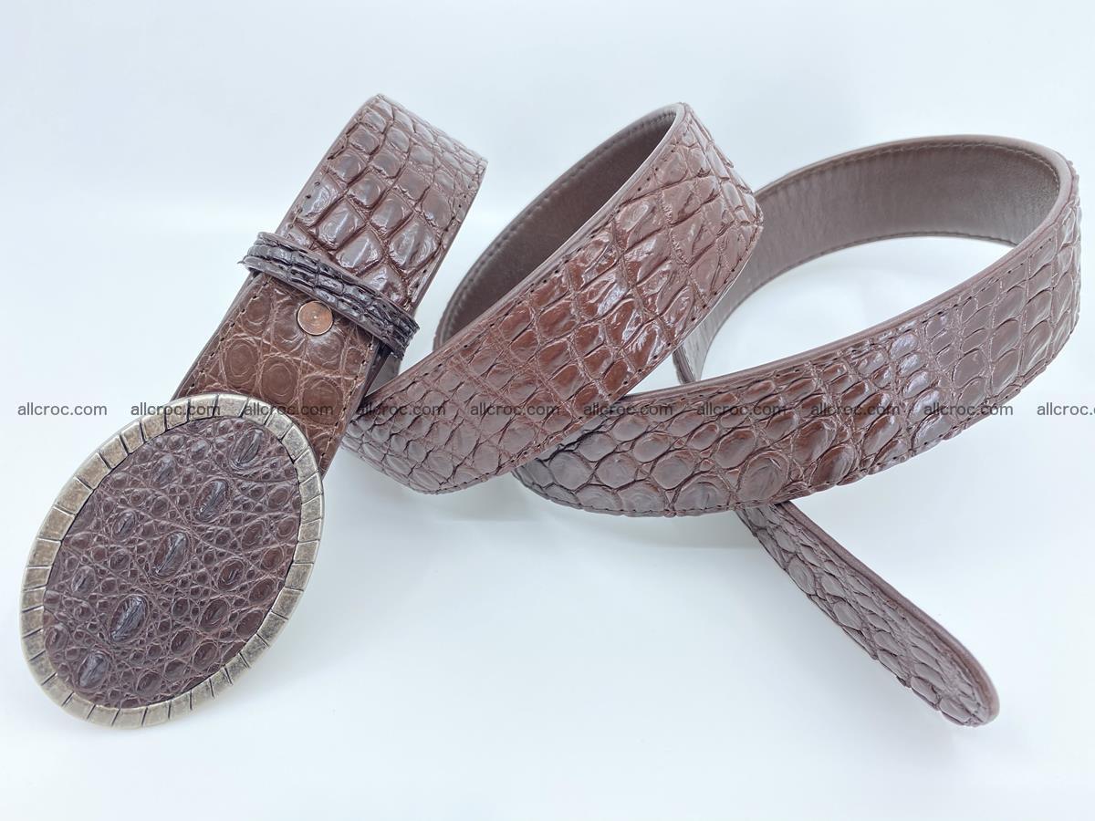 Handcrafted Crocodile leather belt 772 Foto 4