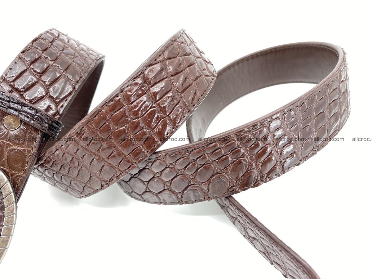 Handcrafted Crocodile leather belt 772 Foto 5