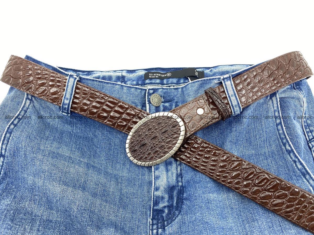 Handcrafted Crocodile leather belt 772 Foto 6