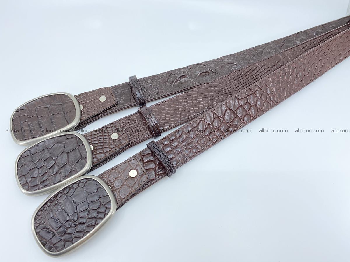 Handcrafted Crocodile leather belt 782 Foto 8