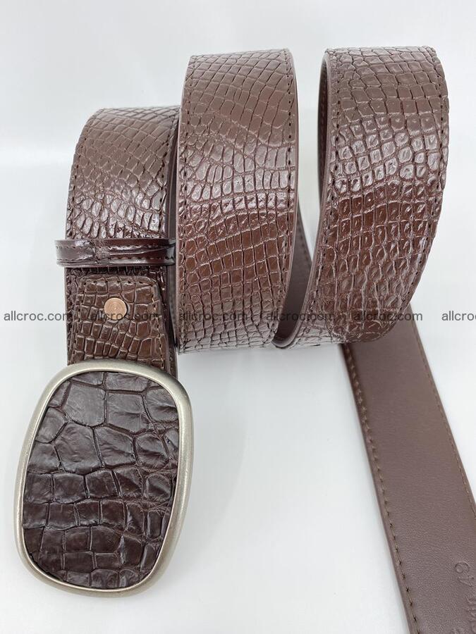 Handcrafted Crocodile leather belt 782 Foto 2