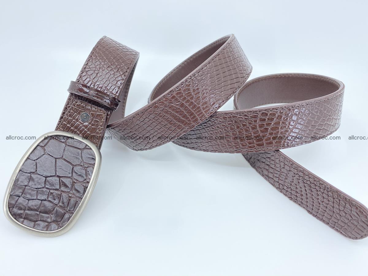 Handcrafted Crocodile leather belt 782 Foto 3