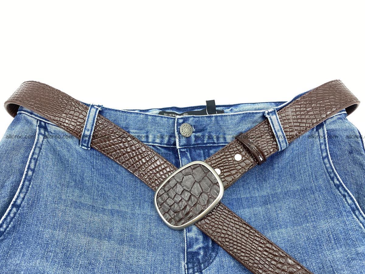 Handcrafted Crocodile leather belt 782 Foto 5