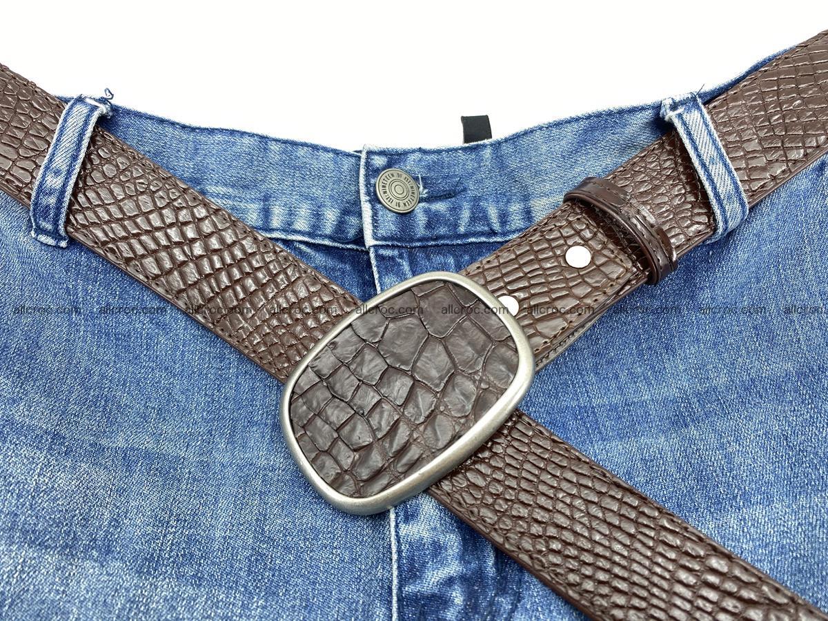 Handcrafted Crocodile leather belt 782 Foto 6