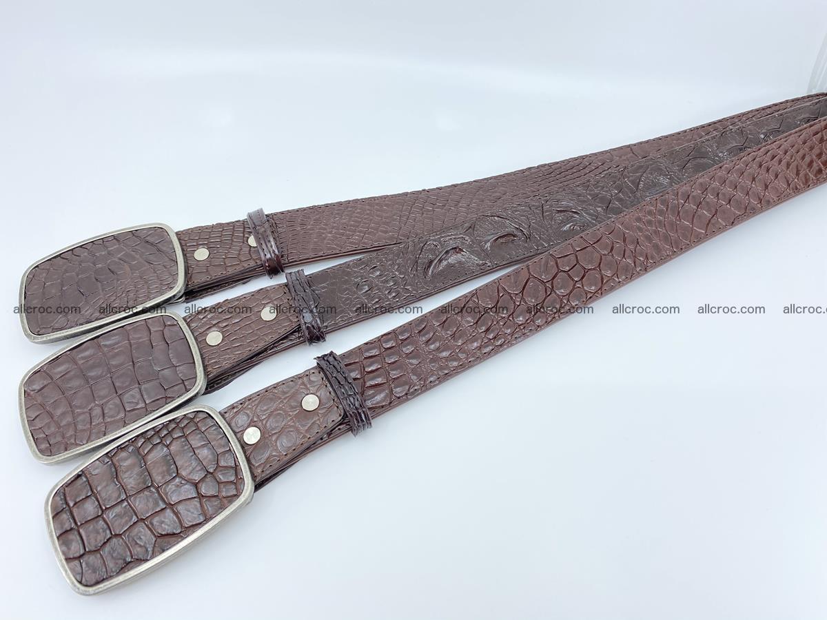 Handcrafted Crocodile leather belt 783 Foto 8