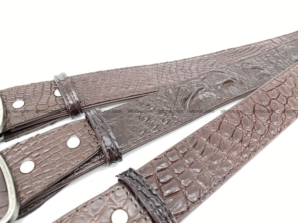 Handcrafted Crocodile leather belt 783 Foto 9